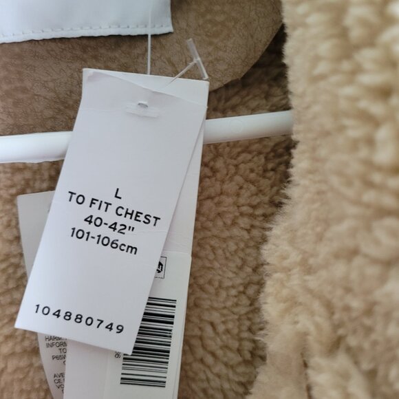 Topman Tan Jacket Men's Large Faux Shearling Borg Collar Aviator Buckle Coat NWT - Picture 7 of 12